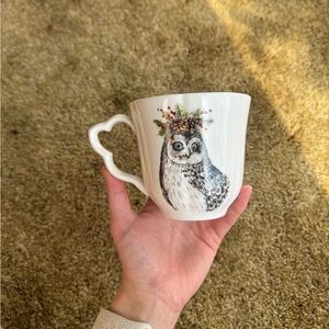 Owl mug with detailed handle; perfect condition, never used